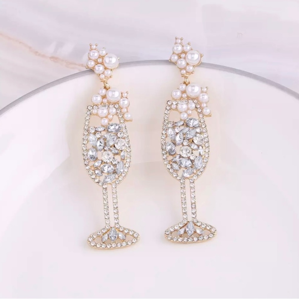 Champagne campaign dangle earrings!